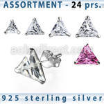 blk260m sterling silver earring stud with 5 8mm triangle cz