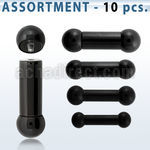 blk389 pvd plated 316l steel gauge tongue barbell w thread ball