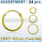 blk429 silver hollow hoop earrings with 18k gold plating
