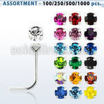 blk498 sterling silver nose stud with 1 5mm prong crystal