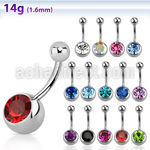 bn1cl 316l steel belly banana w 10mm bezel 5mm plain ball