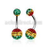 bn2frgr 316l steel belly banana w 5mm 8mm rasta ferido ball