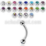 bne1c 316l steel eyebrow banana with bezel ball steel ball
