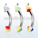 bnebdn 316l steel eyebrow banana with 3mm acrylic bead cone