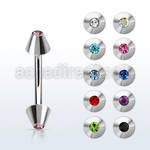 bnecnc 316l steel eyebrow banana with 4mm jewel cone