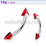 bnenaa 316l steel eyebrow banana with 3mm acrylic uv cone