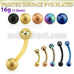 bnet1fo anodized steel eyebrow banana 3mm frosted steel ball