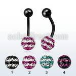 bntfr8d anodized 316l steel belly banana w tri line ferido ball