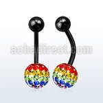 bntfr8g anodized steel belly banana w gay multi crystal ball