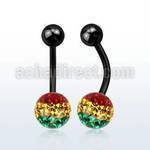 bntfr8r anodized 316l steel belly banana w rasta ferido ball