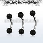bnwk5 organic belly banana w steel post w 5mm black horn balls