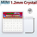 box w 52 pcs of silver nose studs w  1.2mm clear crystals