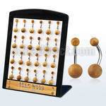 brbngte display w 24 pcs organic belly bananas w teak wood balls