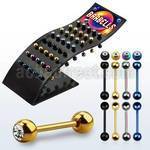 brbtc anodized 316l steel tongue barbell w jewel steel ball