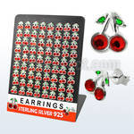 brmchc sterling silver earring stud with crystal cherry tops