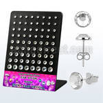 brmvfbc display w silver ear stud w extra flat clear crystal top