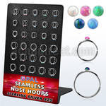 brnhm33 board 60 silver seamless nose hoop 1.5mm synthetic opals