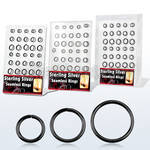 brnhp20 board of black plated 925 silver seamless nose rings