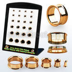 brpg198 display w rose gold pvd plated internal steel tunnels