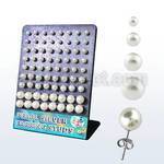 brprm sterling silver earring stud with faux pearl top