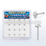 bxfr16c 925 silver nose bones 3mm ferido glued half ball resin cover