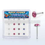 bxfr16m 925 silver nose bones 3mm ferido glued half ball resin cover