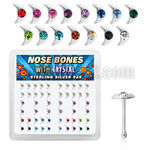 bxmo2m silver nose bone with central crystal moon shaped top