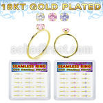 bxnhmx3g 18k gold plated silver seamless nose ring 22g 18pcs