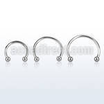 cbeb2 316l steel circular barbell with two 2mm balls