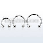 cbeb4l xxl 316l steel circular barbell, 16g w two 4mm balls