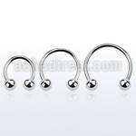 cbeb5l xxl 316l steel circular barbell, 16g w two 5mm balls