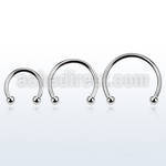 cbebl xxl 316l steel circular barbell, 16g w two 3mm balls