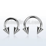 cbecn5 316l steel circular barbell 16g 1 2mm with two 5mm cones