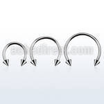 cbecn5l xxl 316l steel circular barbell, 16g w two 5mm cones