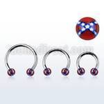 cbedxs 316l steel circular barbell w confederate acrylic balls