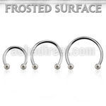 cbefo3l xxl steel circular barbell,16g w 3mm frosted steel balls