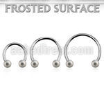 cbefo4l xxl steel circular barbell 16g w 4mm frosted steel ball