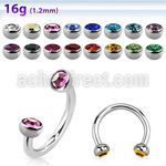 cbehjb3 316l steel circular barbell with two 3mm bezel set balls
