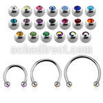 cbejb3l xxl steel circular barbell, 16g w 3mm jewel balls
