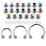 cbejb4l xxl steel circular barbell, 16g w 4mm jewel balls