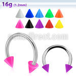 cbesacn 316l circular barbell w solid color acrylic cone