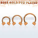 cbettd25 rose gold steel circular barbell w 2 2.5mm dices