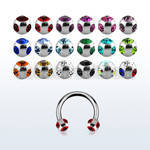 cbjb5 316l circular barbell with multi crystal ball