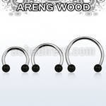 cbmar5l xxl steel circular barbell, 14g w 5mm areng wood balls