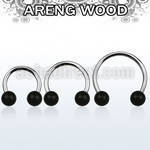 cbmar8l xxl steel circular barbell, 14g w 8mm areng wood balls