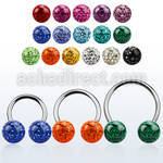 cbmf10l xxl steel circular barbell 14g w 10mm multi crystal ball