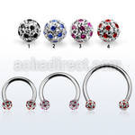 cbmfa5l xxl steel cbr 14g 5mm ball multi crystal ball cute dott