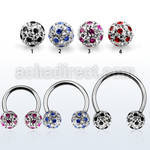 cbmfa8l xxl steel cbr 14g 8mm ball multi crystal ball cute dott