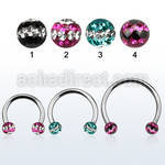 cbmfd5l xxl steel cbr 5mm multi crystals ball w cute triple line