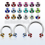 cbmmj6l xxl steel cbr, 14g w 6mm steel multi jewel balls